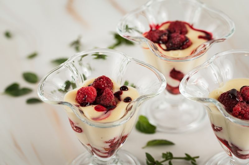 Panna cotta with berry coulis